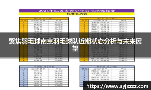 聚焦羽毛球南京羽毛球队近期状态分析与未来展望
