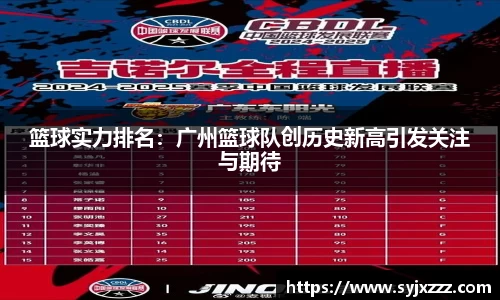 篮球实力排名：广州篮球队创历史新高引发关注与期待