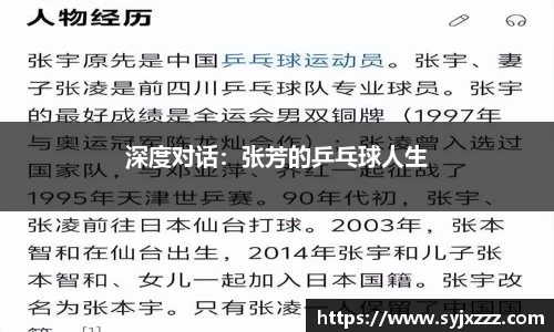 深度对话：张芳的乒乓球人生
