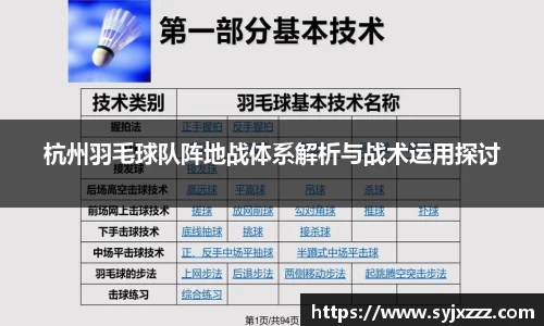 杭州羽毛球队阵地战体系解析与战术运用探讨